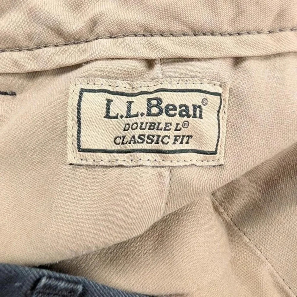 Tailored L.L.Bean Double L classic fit chinos charcoal gray wrinkle free‎ 32x32